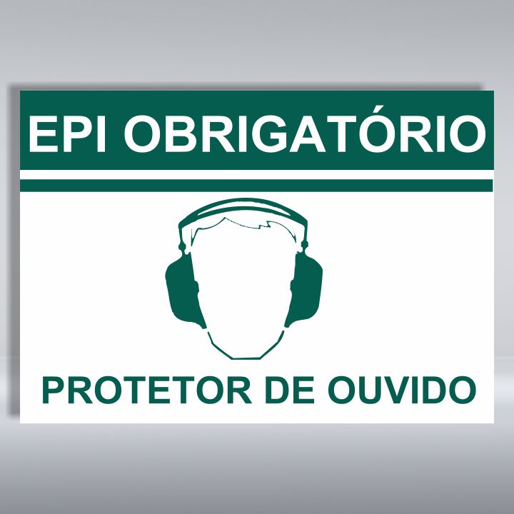 PLACA DE EPI OBRIGATÓRIO | PROTETOR DE OUVIDO